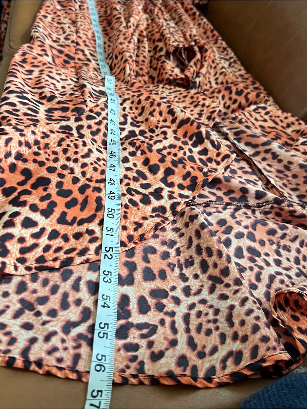 American & Beyond Leopard Print Maxi Dress Boho Chic Resortwear Cover Up Sz M - Picture 10 of 10